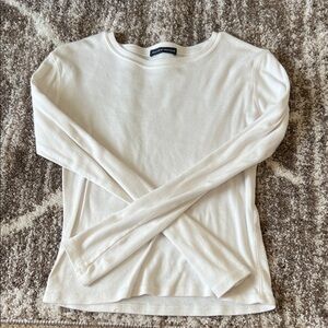 Brandy Melville Women's White Long Sleeve Top